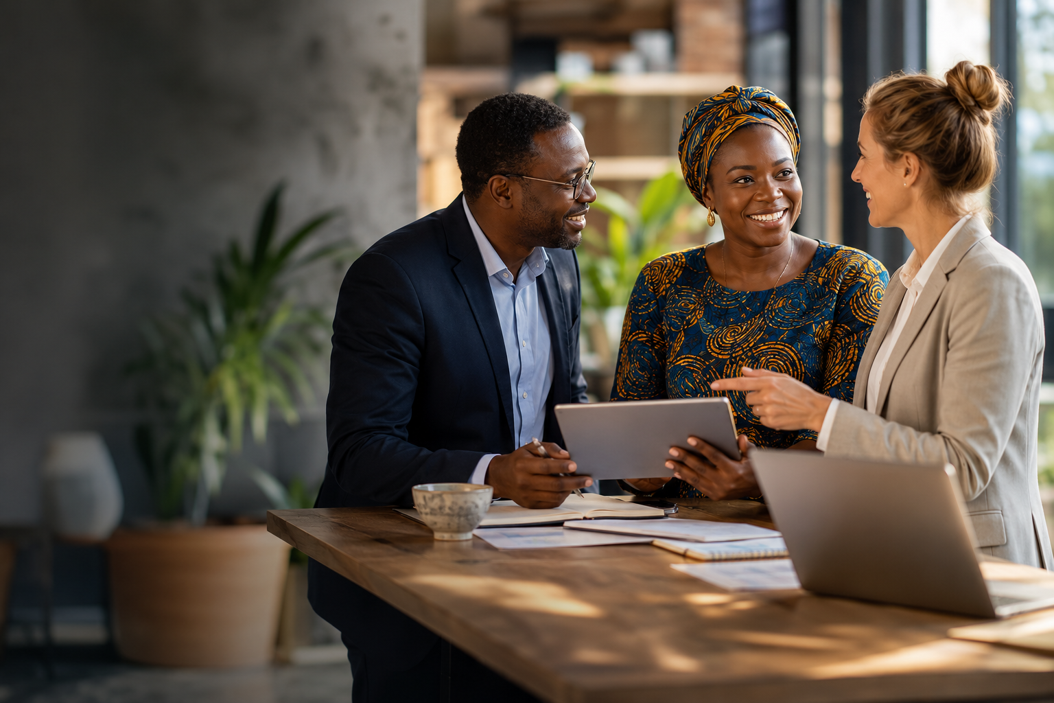 Financial professionals working with digital account services